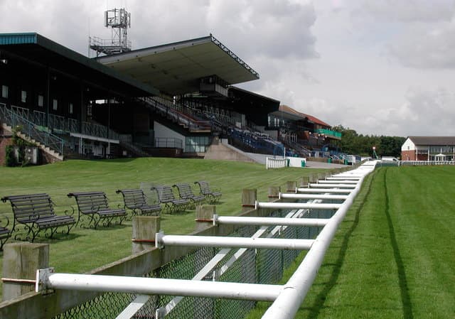 View along the stand-side rail at Beverley Racecourse