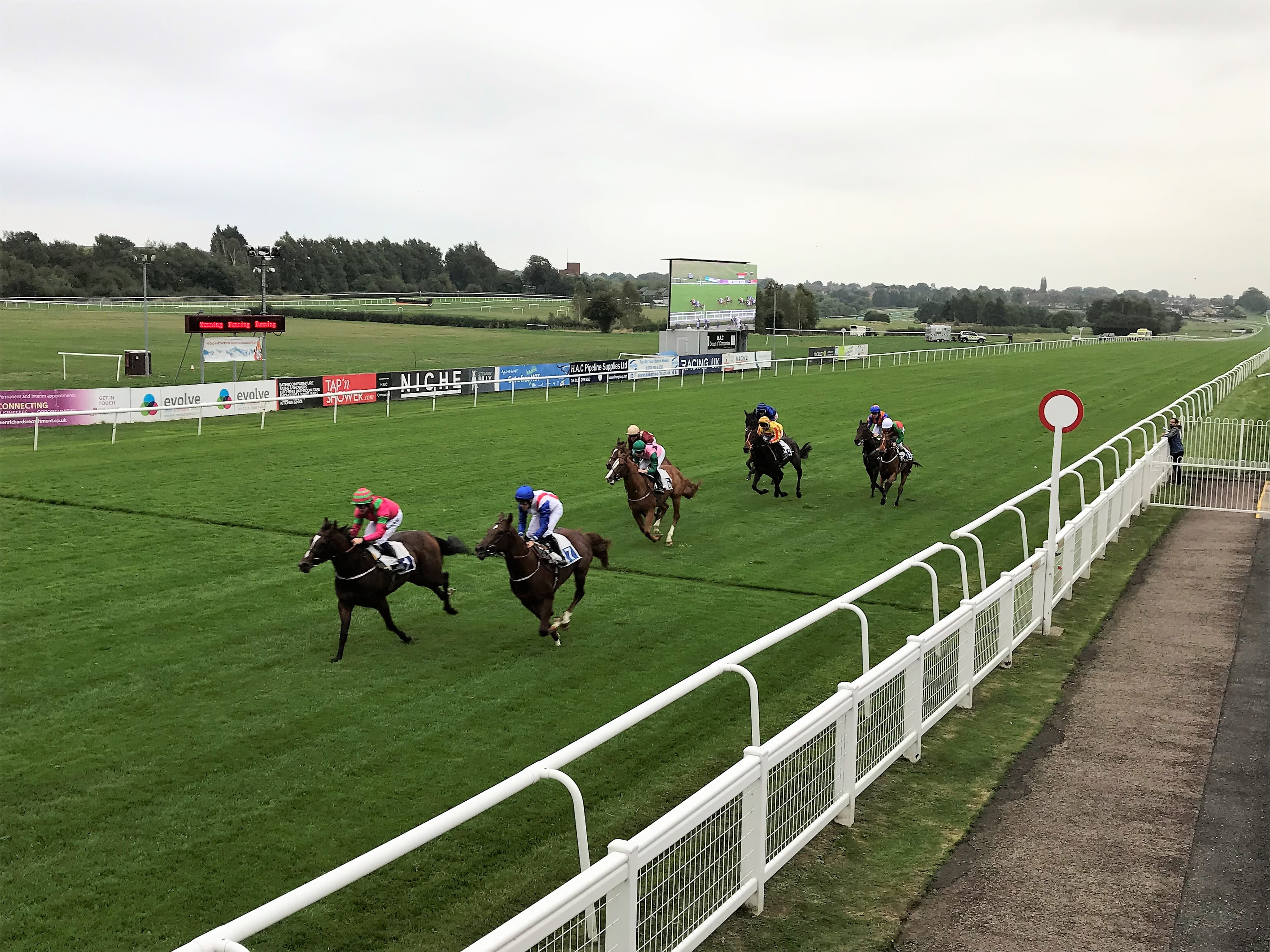 A close finish at Leicester Racecourse