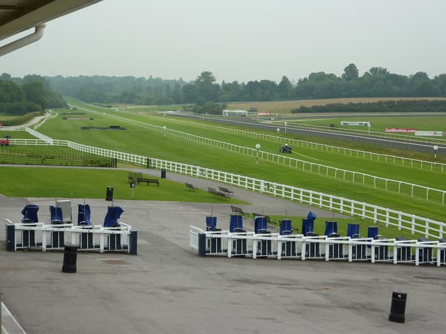 Grandstand view at Lingfield Park Racecourse