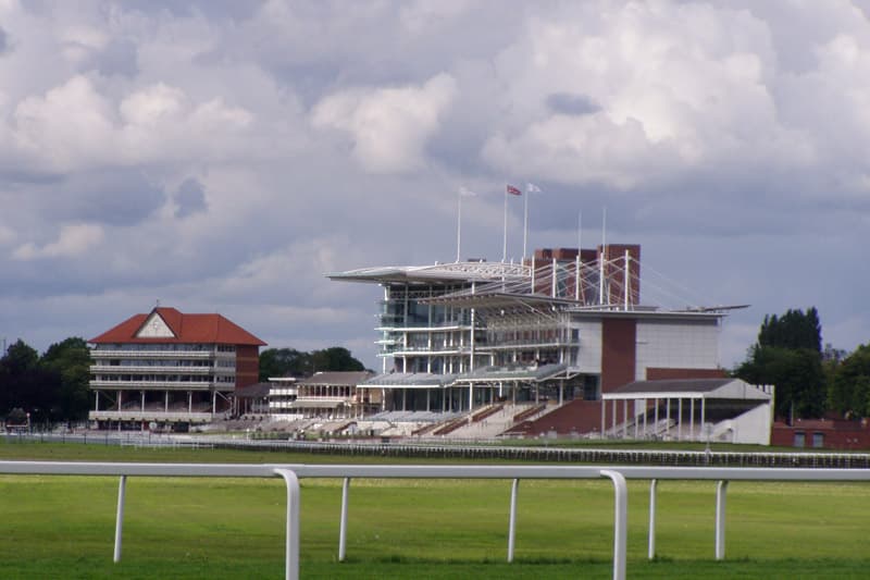 York Racecourse grandstands across the Knavesmire